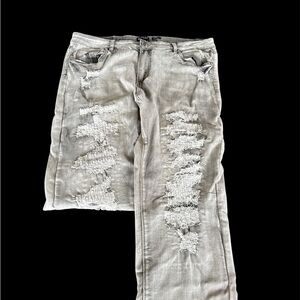 Distressed Gray Jeans